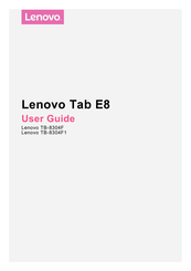 Lenovo Tab E8 User Manual