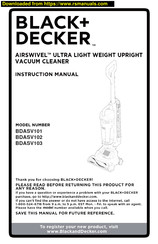 Black & Decker BDASL201 Ultra Lightweight Upright Vacuum Cleaner