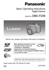 Panasonic Lumix DMC-FZ48 Basic Operating Instructions Manual