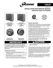 Modine Manufacturing HSB 33 Installation And Service Manual