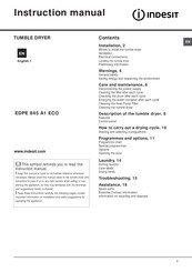 Indesit EDPE 845 A1 ECO Instruction Manual