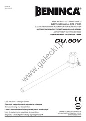 Beninca DU.50V Operating Instructions And Spare Parts Catalogue