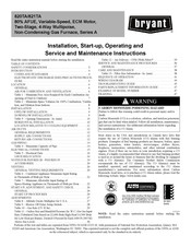 Bryant 820TA Installation, Start-Up, Operating And Service And Maintenance Instructions