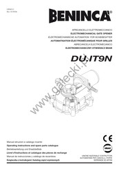 Beninca DU.IT9N Operating Instructions And Spare Parts Catalogue
