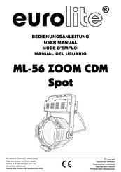 EuroLite ML-56 ZOOM CDM Spot User Manual