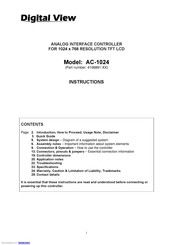 Digital View AC-1024 Instructions Manual