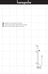 Hans Grohe Unica 'C 27617820 Installation/User Instructions/Warranty