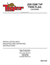 Tiger JD6130M T4F TWIN FLAIL CALTRANS Mounting And Operating Instructions