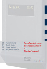 Simons Voss Technologies PegaSys Authorisation 4.1 Quick Start Manual