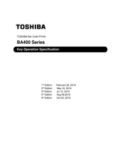 Toshiba BA400 Series Key Operation Specification