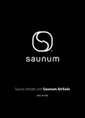 Saunum AirSolo Instructions For Installation And Use Manual