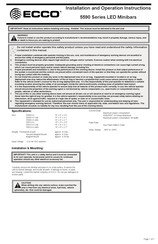 Ecco Reflex 5590 Series Assembly, Installation And Operation Instructions