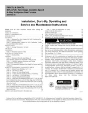 Comfortmaker G80CTL0701412A Installation, Start-Up, Operating And Service And Maintenance Instructions