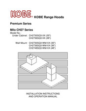 KOBE CH2730SQ3-WM Series Installation Instructions And Operation Manual