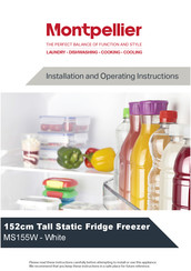 montpellier MS155W Installation And Operating Instructions Manual