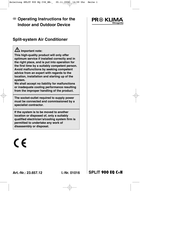 PR KLIMA 23.657.12 Operating Instructions Manual