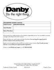 Danby DDR050BJ2WDB-ME Owner's Manual