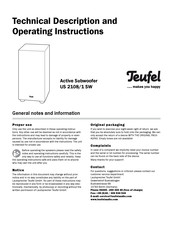 Teufel US 2108/1 SW Technical Description And Operating Instructions