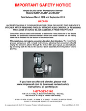 Ninja BL665 Series Quick Start Manual
