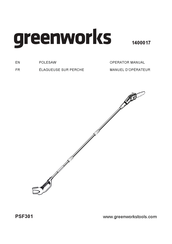 GreenWorks Pro PSF301 Operator's Manual