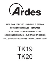 ARDES TK20 Instructions For Use Manual