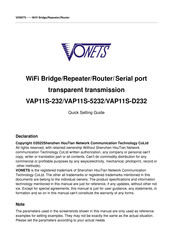 Vonets VAP11S-232 Quick Setting Manual