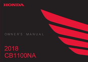 Honda CB1100NA 2018 Owner's Manual