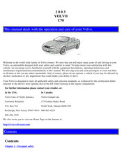 Volvo 2003 C70 Quick Start Manual