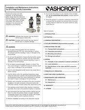 Ashcroft ZT11 Installation And Maintenance Instructions Manual