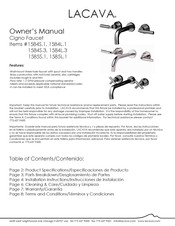 Lacava Cigno 1584L.3 Owner's Manual