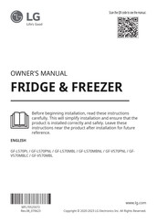 LG GF-V570MBL Owner's Manual