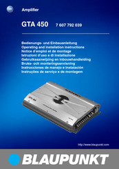 Blaupunkt GTA 450 Operating And Installation Instructions