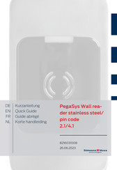 Simons Voss Technologies PegaSys Wall reader stainless steel/pin code 2.1 Quick Start Manual