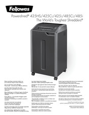 Fellowes Powershred 425HS Manual