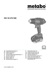 Metabo HG 18 LTX 500 Original Instructions Manual