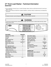 Maytag MAH6700A Series Technical Information