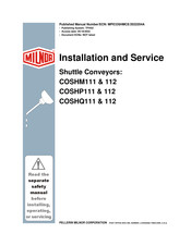 Milnor COSHQ111 Installation And Service