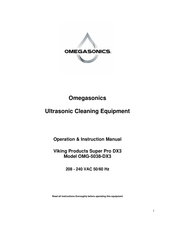 Omegasonics Viking Products Super Pro DX3 Operation & Instruction Manual