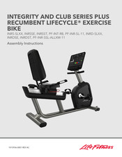 LifeFitness LIFECYCLE INTEGRITY PLUS Series Assembly Instructions Manual