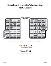 Nevco 365 Hockey Operator Instructions Manual