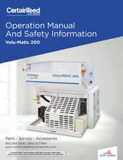 SAINT-GOBAIN CertainTeed Volu-Matic 200 Operation Manual And Safety Information