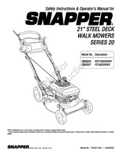 Snapper RP216020KWV Instructions Manual
