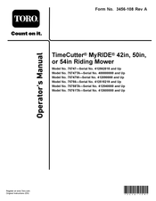 Toro TimeCutter MyRIDE 75758TA Operator's Manual