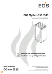 Eos Mythos S35 Installation And Operating Instruction