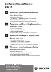 Centronic SensorControl SC711 Assembly And Operating Instructions Manual