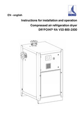 Beko DRYPOINT RA VSD 1750 Instructions For Installation And Operation Manual