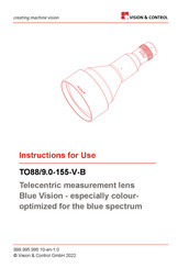 Vision & Control Blue Vision TO88/9.0-155-V-B Instructions For Use Manual