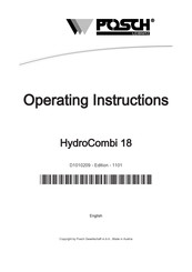 Posch HydroCombi 18 Operating Instructions Manual
