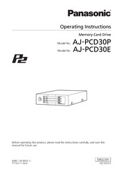 Panasonic P2 AJ-PCD30E Operating Instructions Manual