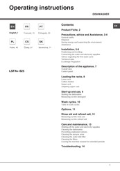 Hotpoint Ariston LSFA+ 825 Operating Instructions Manual